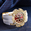 Men&#39;s fashion assortment including clothing, jackets, suits, shorts, shoes, big watches, oversized zip hoodies, and streetwear with a diamond iced out watch7