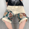 Japanese Floral Embroidered Shorts