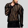 Striped Mesh Long Sleeve Shirt