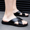Men&#39;s Leather Crossover Sandals