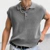 Turn-down Collar Knit Vest Shirt