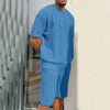 Solid Knitted Shirts/Pants Set