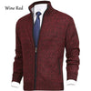 Men&#39;s fashion streetwear with zipper knitted cardigan sweater, oversized zip hoodie, and big watches0