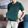 Slim Fit Plaid Knit T-Shirt