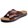 Men&#39;s Leather Crossover Sandals
