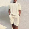 Solid Knitted Shirts/Pants Set