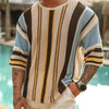 Striped Mesh thin Knitted Shirt
